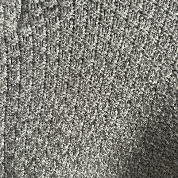 By Anthropologie Cropped Cable-Knit Sweater SZ XS Gray Mock Neck Full Sleeve - Picture 11 of 12